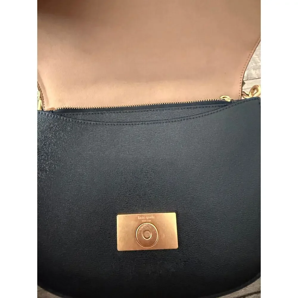 Kate Spade Saddle Bag Katy Convertible Leather Black